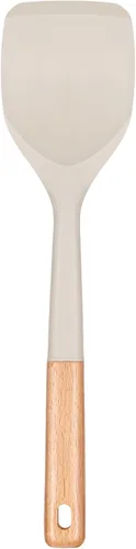Vista 8 de Badiano Espátula de silicona, borde flexible sin arañazos para sartenes, 13.2 pulgadas Espátulas de cocina de grado alimenticio, mango de madera