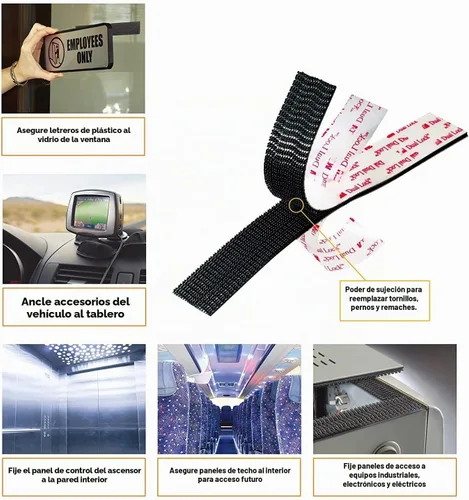 Vista 6 de Cierre de doble bloqueo de 1 x 2 pulgadas, 8 unidades, cinta entrelazable resellable resistente, soporte EZ Pass, bloqueo de gancho adhesivo, cinta