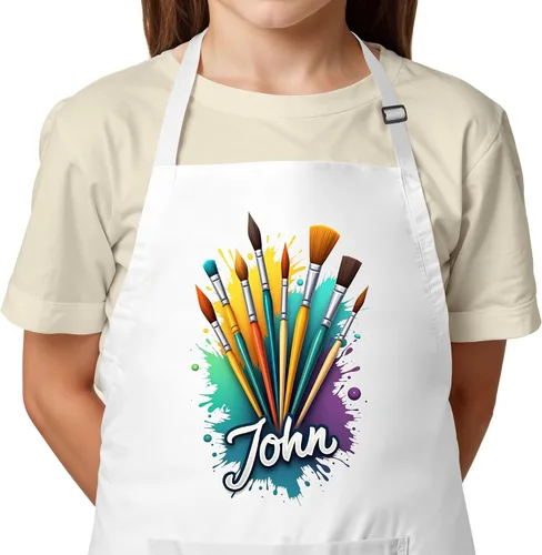 Vista 10 de Delantal para niños con nombre personalizado, ideal para pintar y manualidades, regalo de Navidad unisex para niños y niñas, relleno perfecto