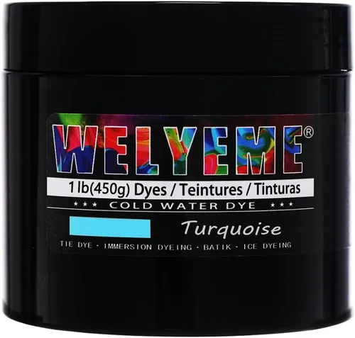 Vista 25 de Polvo de tinte para agua fría, surtido de 8 colores, 7/2-oz. frascos a granel, para teñido anudado, batik, teñido con hielo