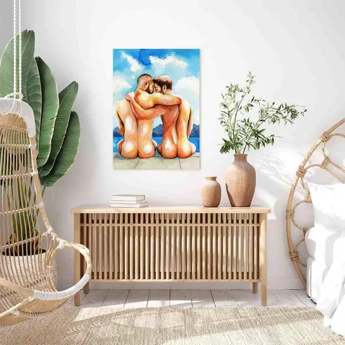 Vista 6 de DAVUD Decoración artística para hombre, pintura de acuarela, hombre gay y baño gay, arte de pared para el hogar, bar, decoración de pared, arte