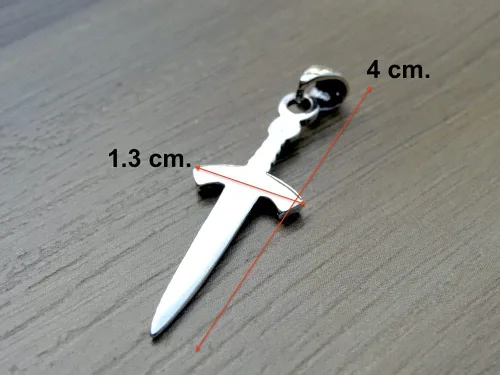 Vista 7 de Colgante de espada de plata de ley 925, collar de daga minimalista unisex hecho a mano