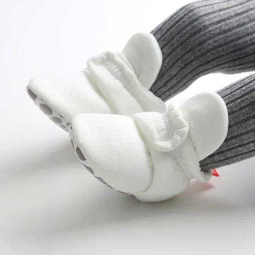 Vista 3 de HsdsBebe Unisex Newborn Baby Cotton Booties Non-Slip Sole for Toddler Boys Girls Infant Winter Warm Fleece Cozy Socks Shoes