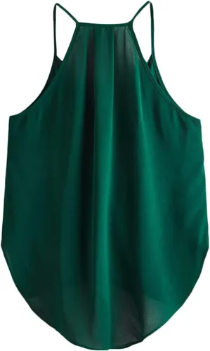 Vista 2 de SheIn - Camiseta envolvente con diseño retorcido en la parte delantera para mujer, camiseta sin mangas y tirantes delgados