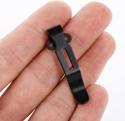 Vista 2 de Clips de bolsillo de transporte profundo con 2 tornillos, clip de bolsillo de acero inoxidable para benchmade Bugout 535 y más, acabado anodizado