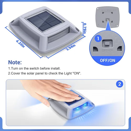 Vista 6 de Luces solares para muelle para exteriores, paquete de 6, luz impermeable Azul