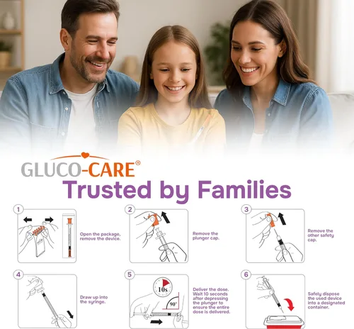 Vista 4 de GLUCO-CARE - Jeringas de 1ml/cc, 31G x 5/16’’ (8mm), con tapa naranja, caja de 50 piezas