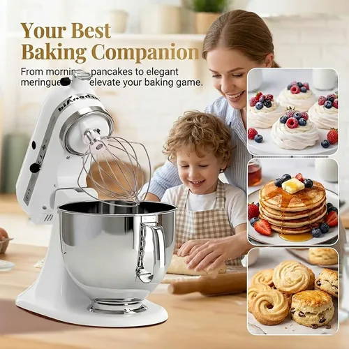 Vista 6 de Accesorio de batidor de 6 alambres compatible con batidora de pie KitchenAid de cabezal inclinable, reemplaza K45WW, acero inoxidable, batidor