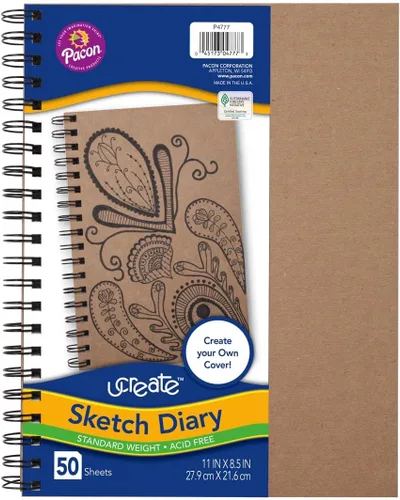 Vista 5 de Pacon® PAC4776 Art1st® - Diario de bocetos para crear tu propia portada, 9 x 6 pulgadas, natural