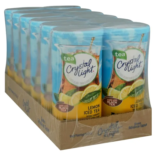 Vista 3 de Crystal Light Mezcla de bebida en polvo de té helado de limón , lata de 1.4 oz, 12