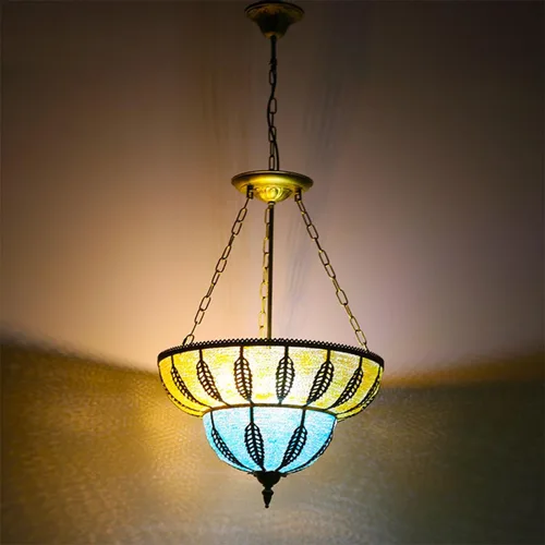 Vista 2 de TFCFL Lámpara colgante Tiffany vintage de estilo victoriano para sala de estar, comedor