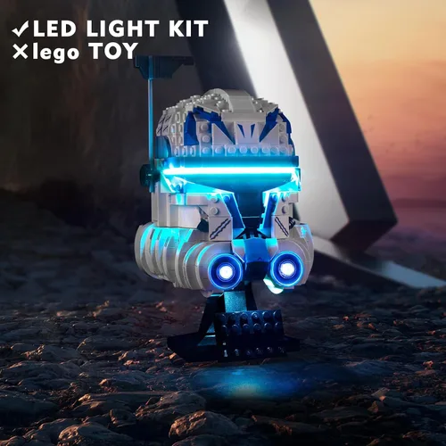 Vista 5 de VONADO Kit de luces LED compatible con el set de casco Lego Captain Rex 75349, iluminación DIY compatible con el casco Lego 75349 (sin modelo)