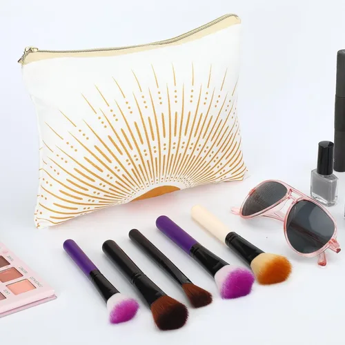 Vista 5 de Pinkunn 6 bolsas de maquillaje bohemias, regalos a granel para mujeres, bolsas de cosméticos con cremallera bohemia, bolsa de maquillaje estética