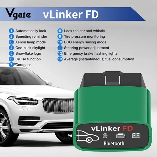 Vista 5 de Vgate vLinker FD Bluetooth3.0 OBD2 escáner para FORScan herramienta de diagnóstico fijo lector de código de coche para Android y Windows