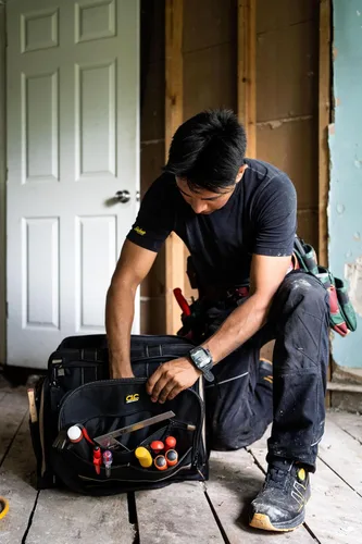 Vista 7 de Bolsa de herramientas multicompartimento con 50 bolsillos de artesanía en piel personalizable 1539