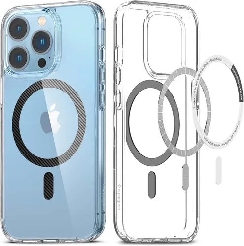 Vista 58 de Spigen Funda para iPhone 13 Mini, ultra híbrida MagFit [antiamarilleo] [compatible con Magsafe] - Transparente