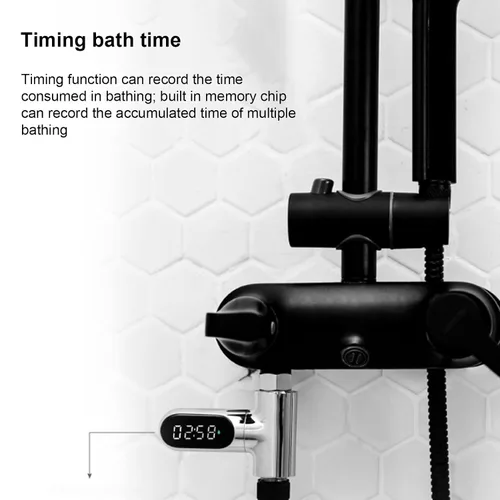 Vista 6 de Termómetro de ducha, termómetro digital LED de baño con sensor de temperatura de alta precisión y pantalla giratoria de 360 grados para el hogar