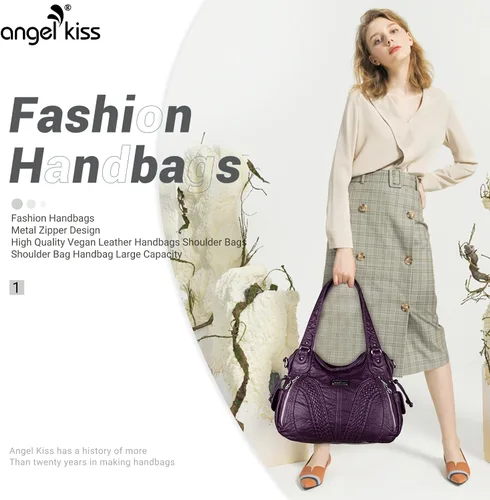 Vista 7 de Monederos y bolsos de mano de moda para mujer, bolsos de hombro con asa superior, bolsos de cuero sintético