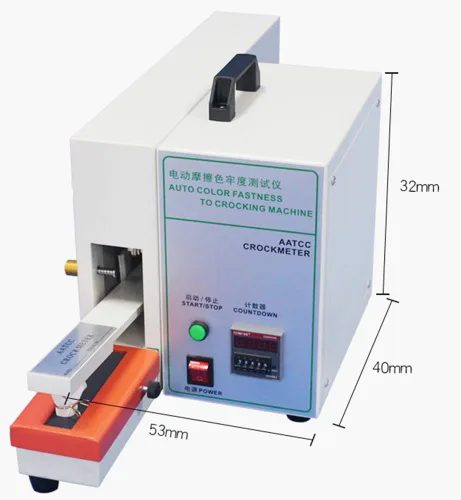 Vista 3 de CGOLDENWALL Probador eléctrico de solidez al frotamiento en húmedo en seco AATCC Medidor de crock Solidez automática del color a la máquina Crocking