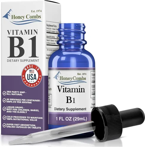 Vista 2 de HoneyCombs Gotas de vitamina B2 (riboflavina) - 1 onza líquida + gotas de vitamina B1 (tiamina) - 1 onza líquida