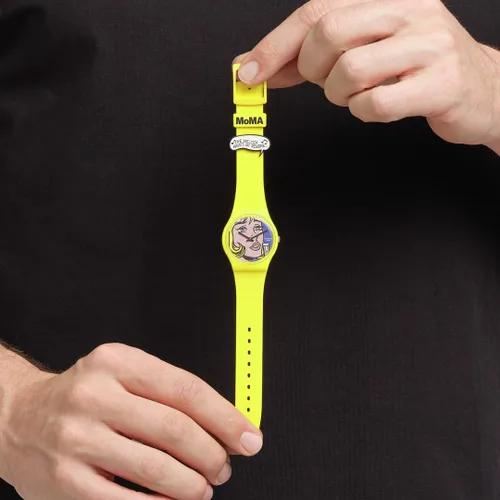 Vista 10 de Swatch Gent Biosourced Reverie de Roy Lichtenstein, el reloj cuarzo, Amarillo, Moderno