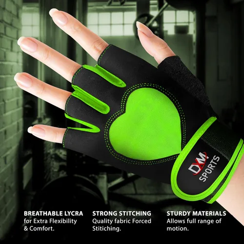 Vista 2 de DXM SPORTS Guantes de entrenamiento para mujer con soporte para muñeca, guantes de levantamiento de pesas para gimnasio, ciclismo, entrenamiento
