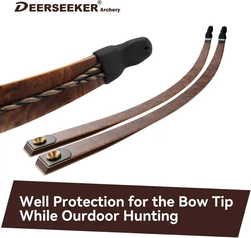 Vista 3 de Deerseeker - Protector de punta de arco recurvo, protección de punta de arco largo, protección de punta recurva de silicona, accesorios de caza