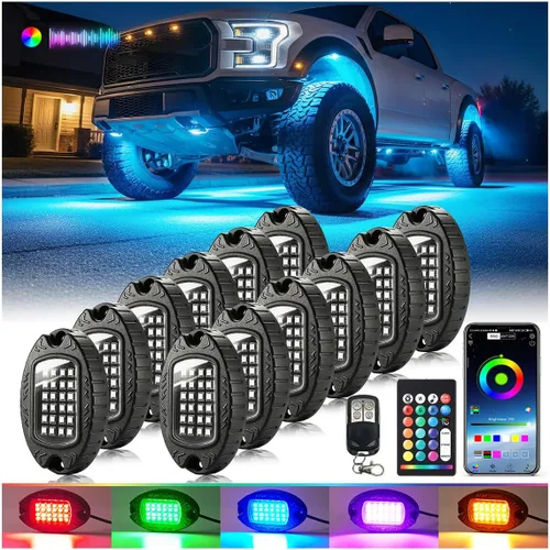 Vista 13 de 1 Cápsula de Repuesto para Cápsula Dañada para Luces de Roca LED RGB Segmentadas de 12v Luz Inferior Multicolor Impermeable de Neón para Jeep