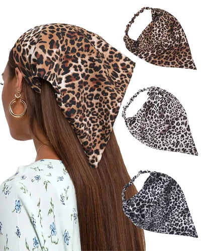 Vista 15 de AWAYTR - 3 diademas elásticas para el cabello para mujer con clip triangular Negro + Rojo + Albaricoque Crema