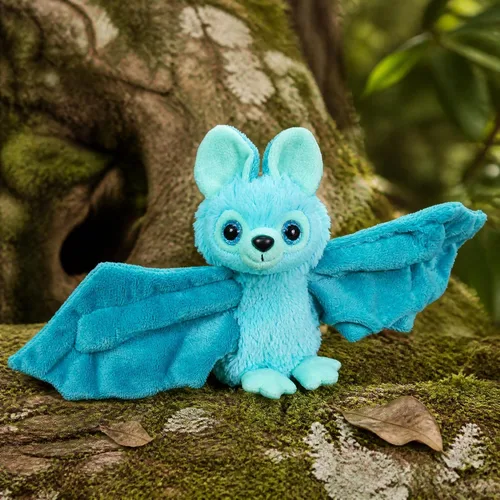 Vista 2 de Wild Republic Huggers Murciélago Azul de Peluche, Pulsera Abofeteadora, Juguetes para Niños, 8 pulgadas