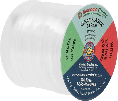 Vista 2 de Mandala Crafts 1/2 pulgada ligero y transparente elástico para coser – 33 yardas invisible transparente correas elásticas transparentes