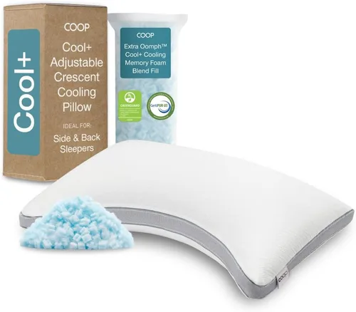 Vista 14 de Coop Home Goods Cool+ - Almohada ajustable, almohadas de espuma viscoelástica en forma de tamaño Queen Plus con gel refrescante, para espalda