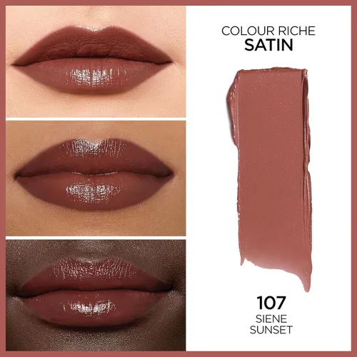 Vista 2 de L'Oréal Paris Colour Riche Original Satin - Lápiz labial 107 "Seine Sunset" Atardecer del Sena
