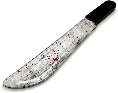 Vista 7 de Cooplay Cuchillo de plástico de carnicero de sangre para cosplay, accesorios de plástico realistas de terror, divertido para Halloween, fiesta