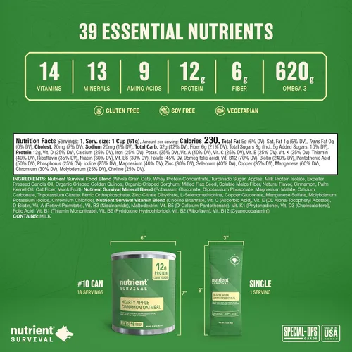 Vista 6 de Harina de avena instantánea con alto contenido de proteínas, manzana y canela, suministros de preparación liofilizados y suministro de alimentos