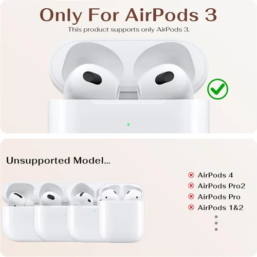 Vista 5 de Maxjoy Funda para AirPods 3 con cerradura, funda protectora rígida de 3ª generación para AirPod de 3ª generación para mujeres y hombres con llavero