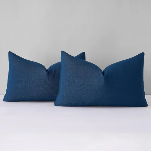 Vista 33 de Mixhug Juego de 2 fundas de almohada decorativas de lino para sofá y cama, cojín lumbar, color marrón claro, 12 x 20 pulgadas