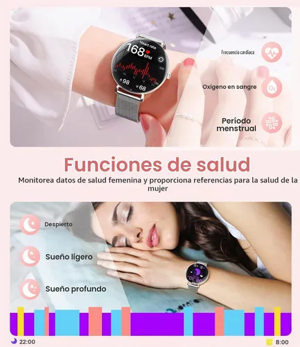 Vista 3 de LIGE Reloj inteligente de moda para mujer, pantalla AMOLED de 1.43 pulgadas, reloj inteligente para responder/hacer llamadas para iOS Android, más