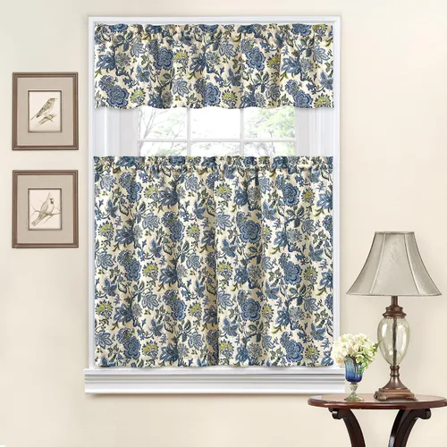 Vista 10 de Waverly Forever Peony - Juego de edredón de 4 piezas, 100% algodón, estampado floral de bayas, tamaño matrimonial/queen, con 2 fundas de almohada
