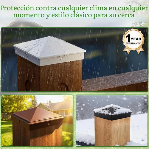 Vista 5 de True 6" x 6" Tapa de poste de aluminio resistente, recubrimiento en polvo Negro