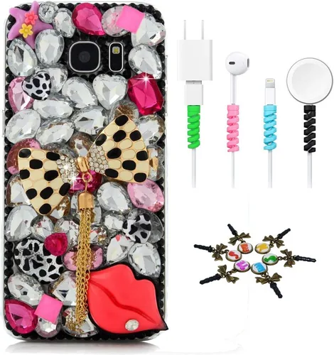 Vista 19 de Sparkle Funda compatible con Samsung Galaxy J2 Prime – Elegante funda 3D hecha a mano con diseño musical de flores grandes con protector de cable
