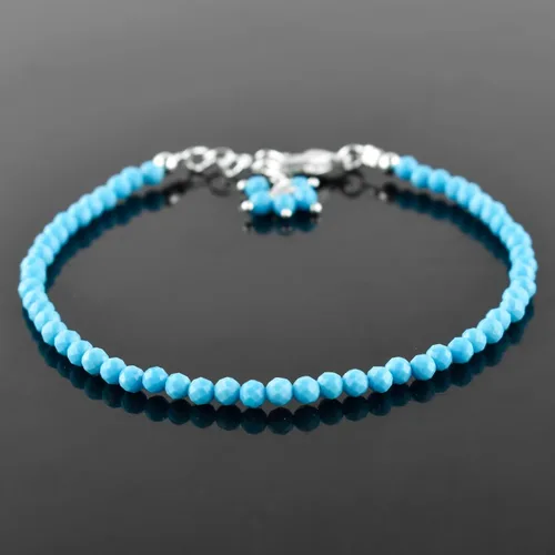 Vista 9 de Natural Gemstone Micro Beads Dainty Bangle Bracelet, Handmade Birthstone Jewelry, Healing Chakra Crystals, Silver Plated 8 inch, Birthday Gift for
