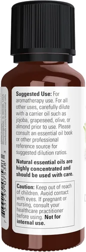 Vista 3 de NOW Aceites esenciales, aceite de salvia clara, aroma enfocado de aromaterapia, destilado al vapor, 100% puro, vegano, tapa resistente a los niños