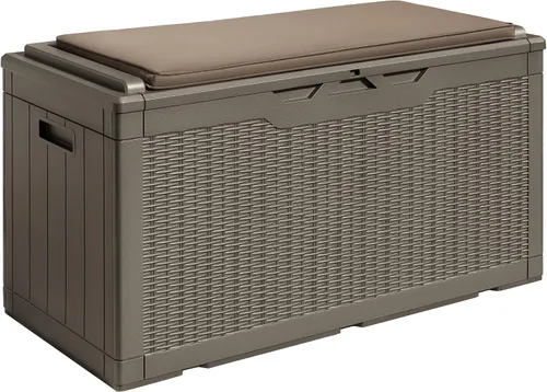 Vista 13 de Devoko Caja de cubierta de 29 galones, caja de almacenamiento al aire libre de resina impermeable Bloqueable y resistente a los rayos UV