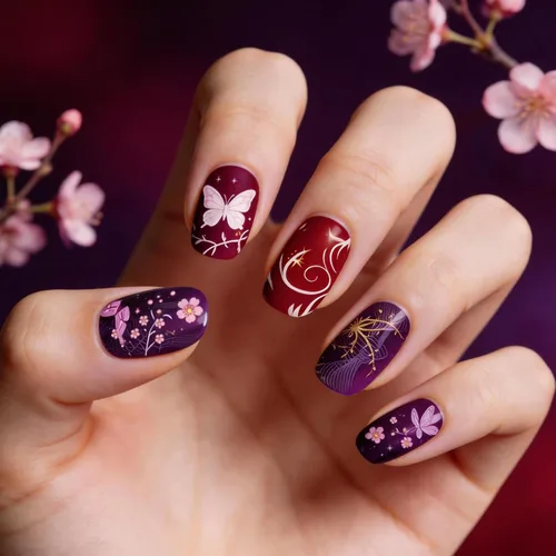 Vista 5 de 12 hojas de tiras de esmalte de uñas, autoadhesivas, calcomanías de uñas de gel, envolturas completas para mujeres y niñas, diseño de grafiti, cielo