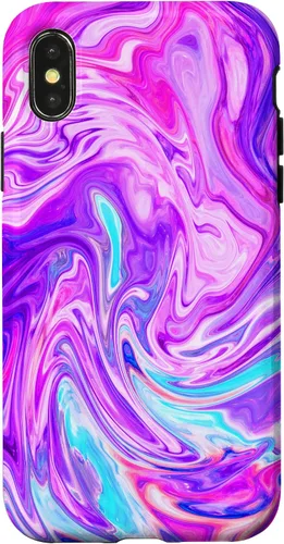 Vista 4 de Funda de gradiente de color tormenta rosa púrpura abstracto para iPhone 15