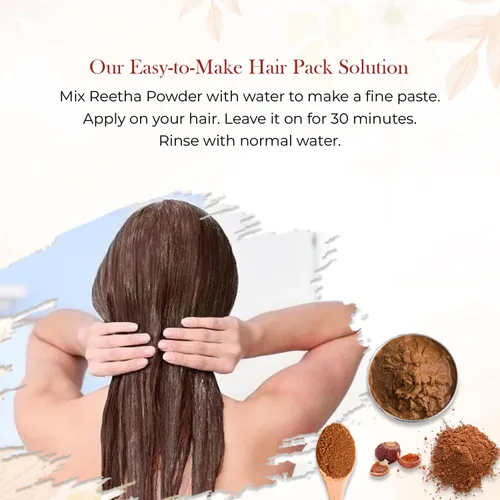 Vista 4 de Polvo de Reetha 100% natural (3.53 onzas) polvo puro de aritha para el cuidado del cabello Polvo de Reetha a base de hierbas