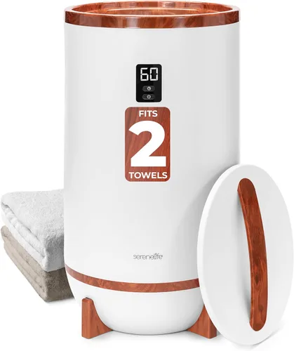 Vista 9 de SereneLife Calentador de toallas estilo cubo, calentador de manta portátil para spa y baño, gran capacidad, fragancia personalizable, apagado