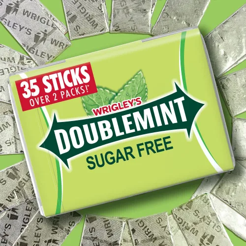 Vista 4 de Chicle DOUBLEMINT 35 barritas Sin Azúcar MegaPack 4.7 onzas (paquete de 6), 87 onzas