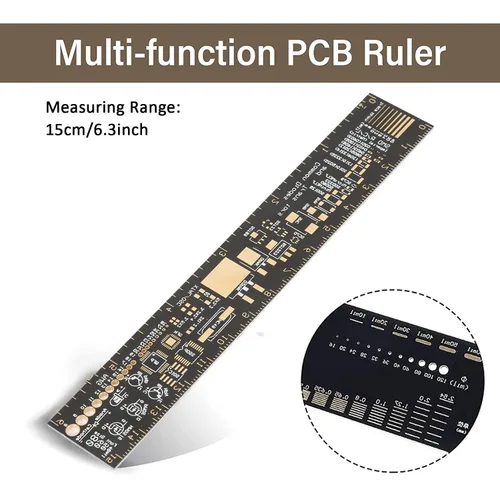 Vista 2 de Regla multifuncional de PCB de 6 pulgadas, regla de placa de circuito impreso de 5.9 in, medidor de ángulo, dispositivos, tablas espaciadoras